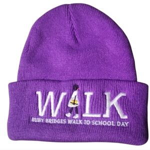 Vibrant Purple Beanie with Embroidered Design